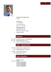 CV sample - cick to view