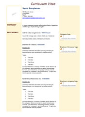 CV sample - click to view